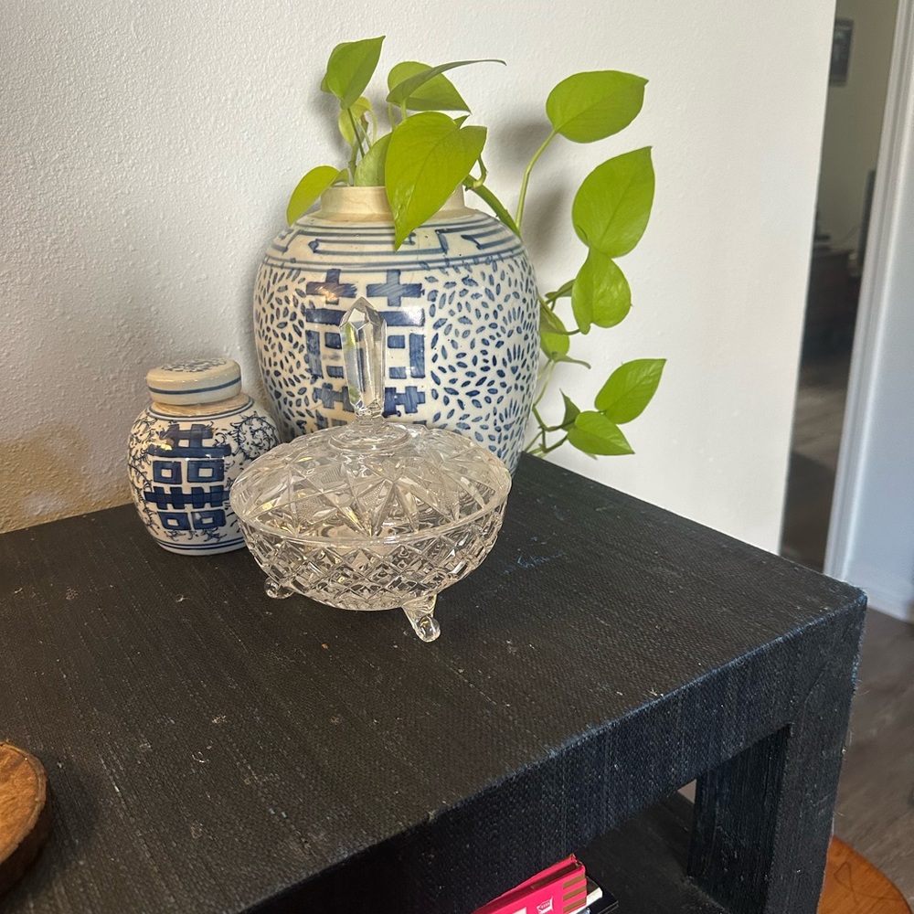 Crystal Trinket Dish with Lid